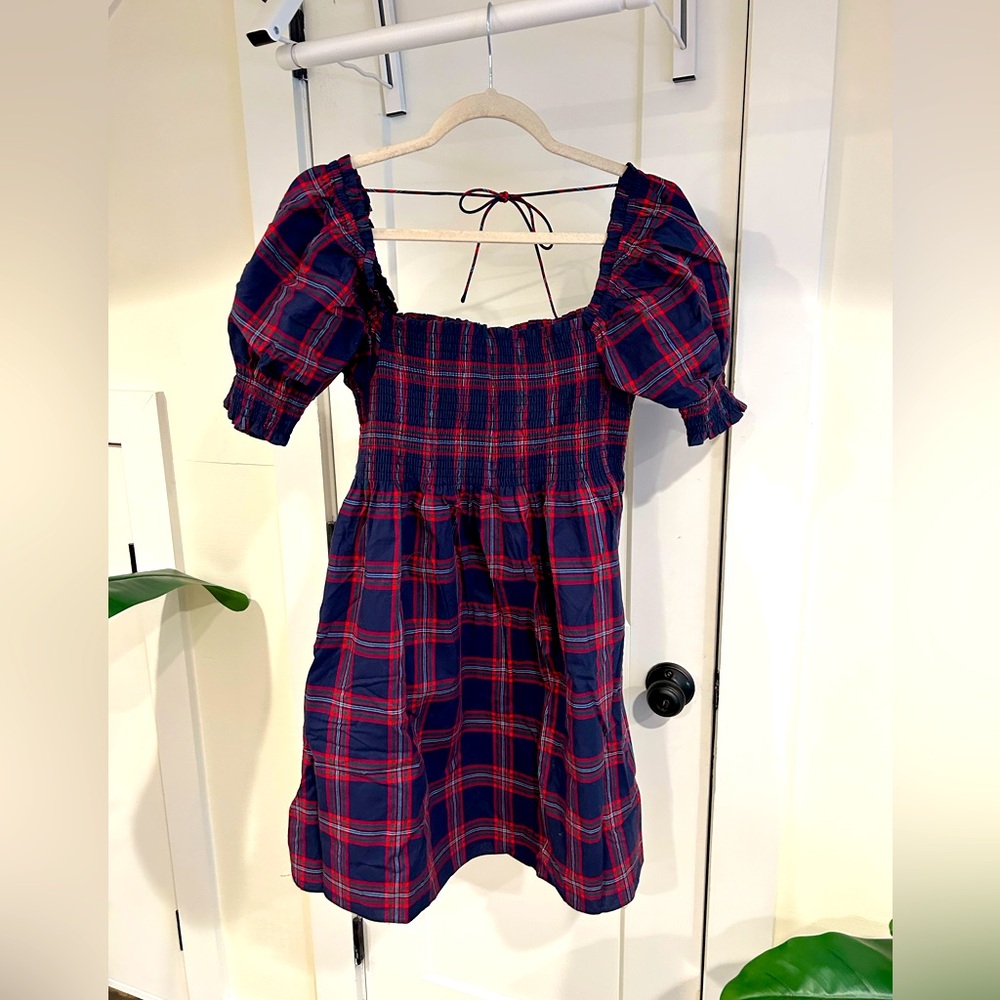 NWT Sold Out Color | Hill House Athena Nap Dress Navy Tartan